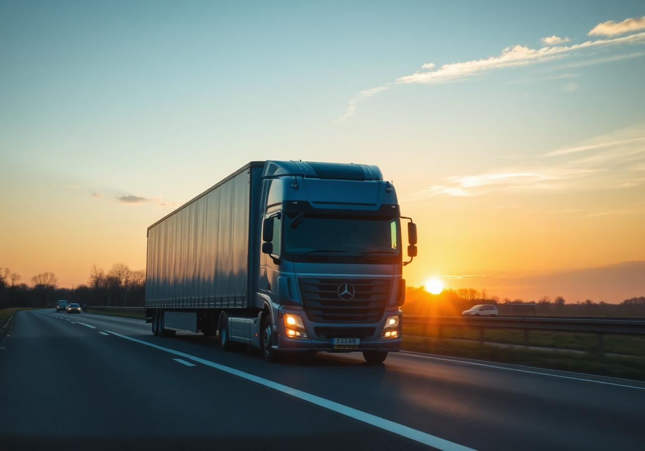 Long distance vehicle haulage truck